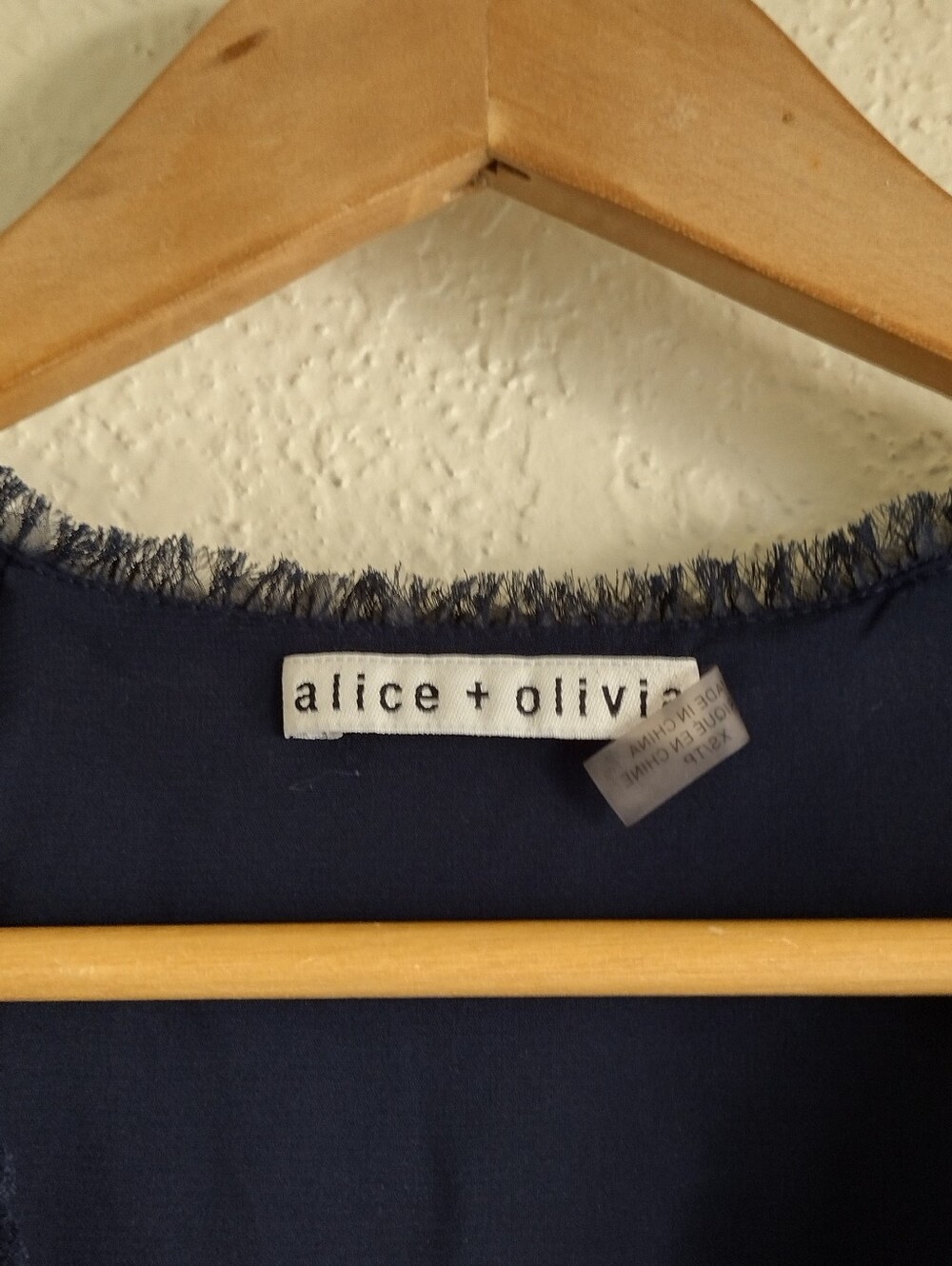 Alice + Olivia Navy Blue Tiered Ruffle Mini Dress Boho Western Chic - Picture 5 of 7